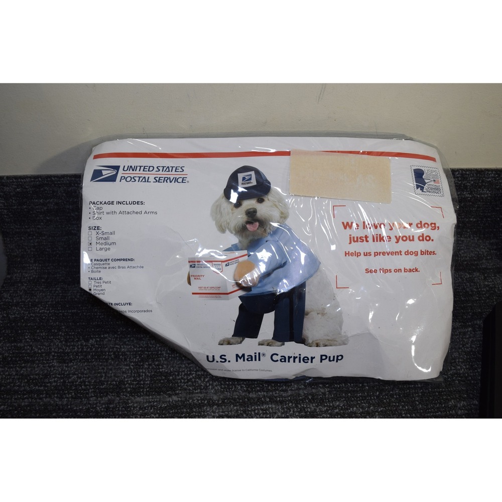 California Costumes USPS Mail Carrier Pup Dog Costume Blue Medium PET20170